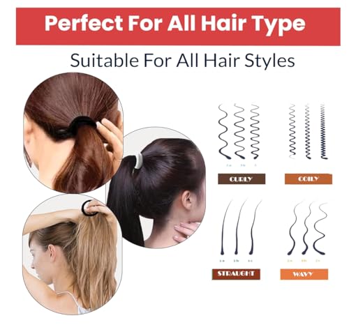 Stretchable Nylon Hair Ties No Damage for Strong All-Day Hold - 30 Black Ponytail Holders