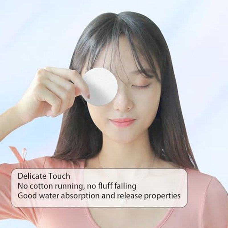 100 Disposable Soft Facial Cleansing Pads - 2.36-Inch Non-Woven Cotton