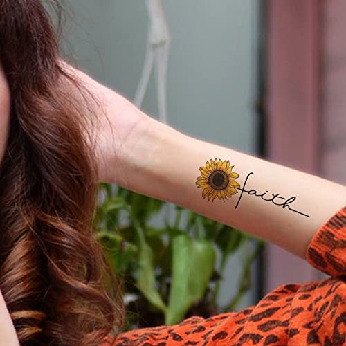 6 Sheets Tiny Small Temporary Tattoos For Women Men Finger Hands Neck Wrist Face, Cute Long Lasting Cartoon Fake Tattoo Stickers For Kids Boys Girls Leopard Tiger Lion Sunflower Butterfly