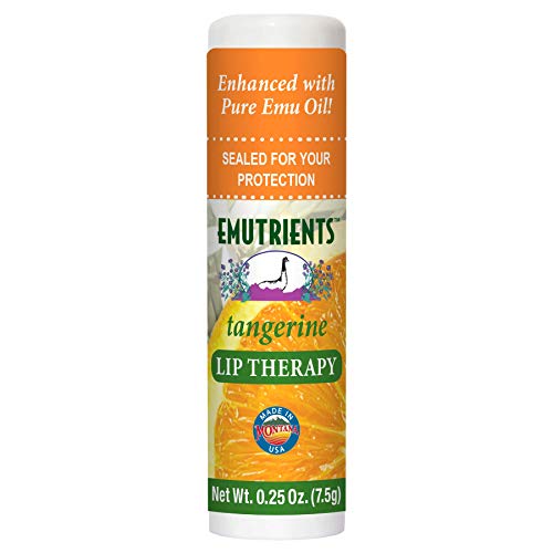Montana Emu Ranch - Lip Therapy Lip Balm - 0.25 Ounce - Tangerine Flavor - Made with Pure Emu Oil