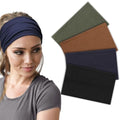 DRESHOW 4 Pack Wide Vintage Turban Headbands for Women Knotted Hair Accessories