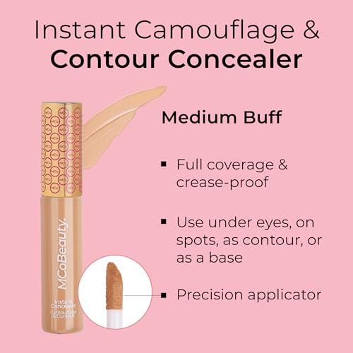 MCoBeauty - Instant Concealer Camouflage and Contour - Full Coverage Cream Formula - Medium Buff, Ivory Shade - Conceals, Highlights and Contours - Concealers & Neutralizing Makeup