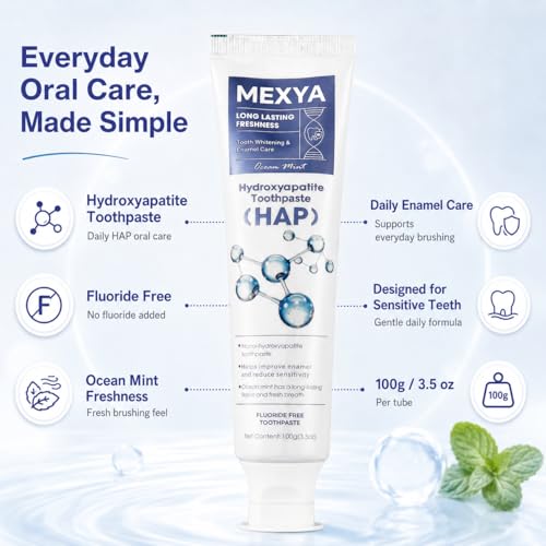 MEXYA Nano Hydroxyapatite Fluoride-Free Toothpaste 2 Pack for Sensitive Teeth