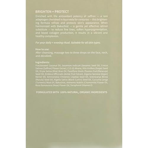 Bakuchiol and Saffron Face Serum - Cruelty-Free Organic Daily Facial Serum for Sensitive, Combination to Oily Skin - 30ML / 1 OZ. Vegan Calming Serum Facial for Brightening and Protection