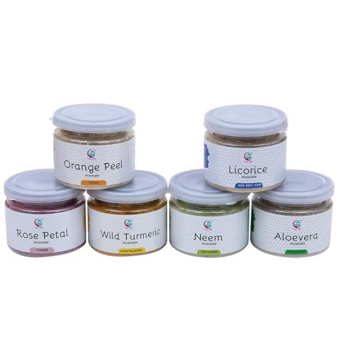 Ayurvedic Herb Powder Sampler - 6 Natural Skin Care Powders 1oz Each