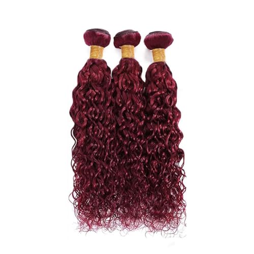 Burgundy Human Hair Water Wave Bundles 28-32 Inch 150% Density