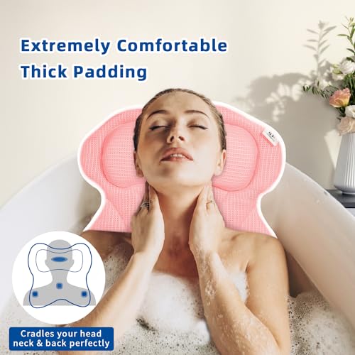 Bath Pillow with 6 Suction Cups - Neck & Back Support