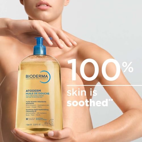 Bioderma Atoderm Shower Oil 16.9 Fl Oz Nourishing Body & Face Cleanser for Sensitive Skin