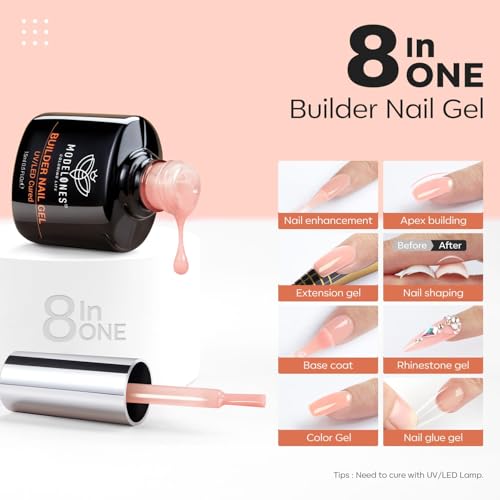 Modelones Builder Nail Gel - 8-in-One Sheer Apricot Blush Nail Extension