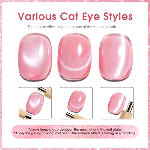 CANNI Cat Eye Gel Nail Polish Set - 8 x 9ml Magnetic Shimmer Colors