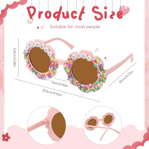 YOGFIT Round Flower Birthday Glasses for Kids