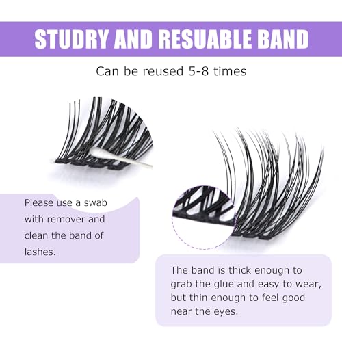 GAQQI Lash Clusters C Curve 10-16mm Mixed Length Wispy