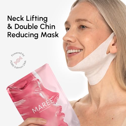 MAREE V Line Lifting Mask with PDRN Salmon DNA ? Deep Collagen Face Mask for Women ? Jawline Shaper Facial Masks with Retinol ? Tightening & Firming Neck Lift Tape ? Double Chin Strap for Face Lift
