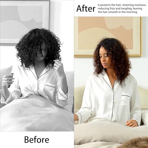 Satin Silk Sleep Bonnet for Curly Hair - Adjustable Double-Layer