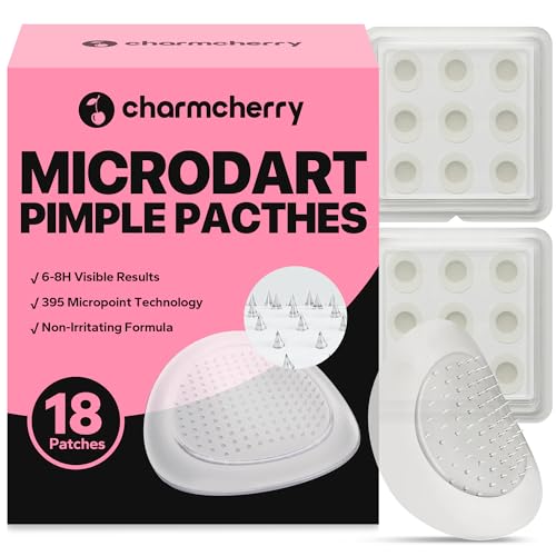 Pimple Patches for Face (18 Count), Microdart Acne Patches, Hydrocolloid Blemish Spot with Salicylic Acid, Fast-Acting for Early Stage Deep Pimples, Zits, Breakouts & Cystic Acne