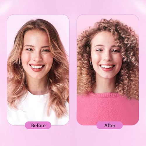 DAN Technology 3/8 Inch Small Curling Iron for Short Hair, 9mm Barrel (Pink)