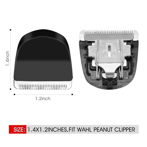2 Pack Professional Peanut Clipper/Trimmer Snap On Replacement Blades #2068-300 - Compatible with Wahl Peanut Hair Clipper/Trimmer, Black