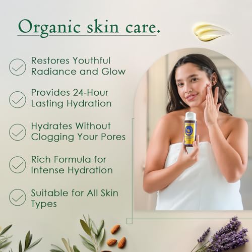 Ancient Greek Remedy Organic Face Moisturizer for Dry Skin - Anti Aging Face & Body Butter Cream - Almond, Jojoba, Olive, Rosehip, Vitamin E, Lavender Oil. Natural Lotion for Women & Men 3.4 oz
