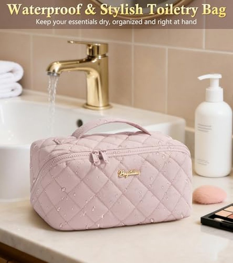 Bagstellar Travel Makeup Bag Set - 3 Pcs Large Capacity, Water-Resistant