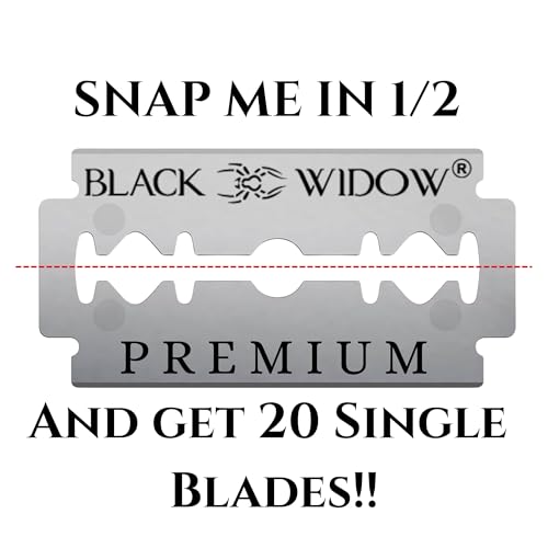 Black Widow Professional Straight Edge Razor Kit with 10 Blades ? Stainless Steel Barber Razor for Men¡¯s Shaving, Classic Barbero Shaver for Smooth, Precise, and Comfortable Shaves