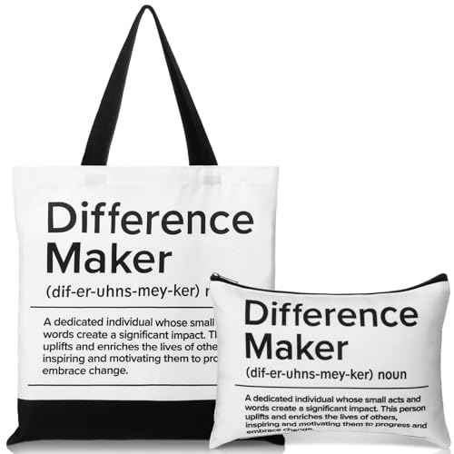 Paterr 2 Pcs Paraprofessional Gifts Survival Kit Tote Bag Cosmetic Makeup Bag Teaching Assistant Appreciation Gifts for Women