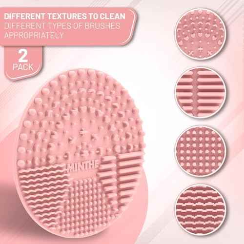 MINTHE¢â Makeup Brush Cleaner Mat | 2 Pack | Silicone Make up Cleaning Pad