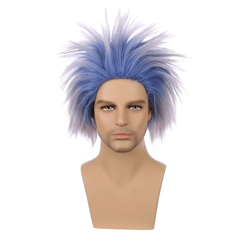 Edivd Kid Blue Ombre Silver Wig - Short Heat Resistant Synthetic Hair