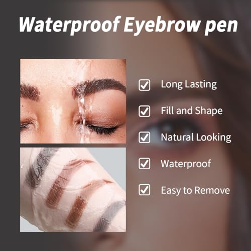 USHAS 2 Pcs Eyebrow Pencil - Eyebrow Pencil with Brush 2-in-1 Dual-Ended EyeBrow Pencils for Women, Eyebrow Makeup Shaper and Filler, Last All-Day and Waterproof (03, Pack of 2)