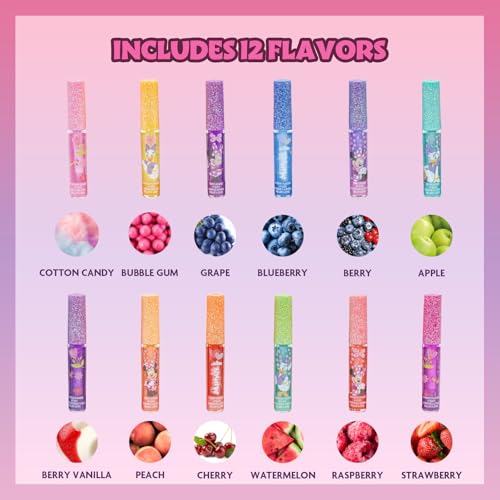 Minnie Mouse Plant Based Lip Gloss Set - 12 Pack Girls Makeup