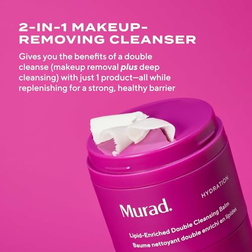 Murad Lipid-Enriched Double Cleansing Balm - Hydrating Balm-to-Oil Face Cleanser & Makeup Remover ? Removes Long-Wear Makeup & SPF ? Barrier Repair with Ceramides & Camellia Oil ? 1.7 Fl Oz