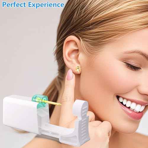 Ear Piercing Kit, Disposable Piercing Gun Preloaded with Different Style Studs, at Home Self Piercer Kit