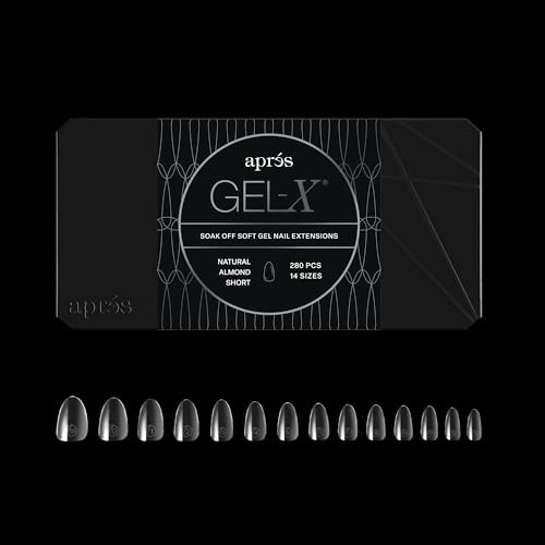 Aprés Gel-X Almond Nail Tips - 280 Count, 14 Sizes, Soft Tips