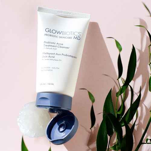 Glowbiotics Probiotic Clarifying Cleanser 5 oz – Gentle Foaming Face Wash with 2% Salicylic Acid & Peptides | Probiotic BHA Cleanser for Oily & Acne-Prone Skin