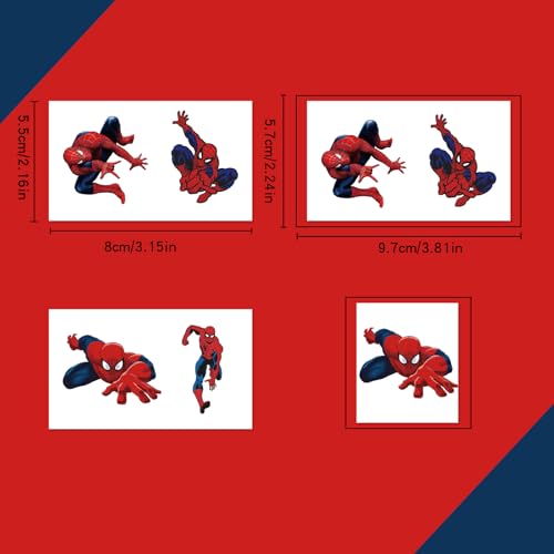 100pcs Spider- Man Temporary Tattoos for kids,Birthday Party Supplies Favors Decorations Cute Fake Tattoos Stickers Spider - Man Party Decorations