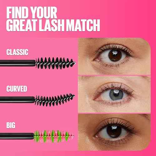 Maybelline Great Lash BIG Washable Mascara, Volumizing, Thickening, Lengthening Mascara, Brownish Black, 2 Count