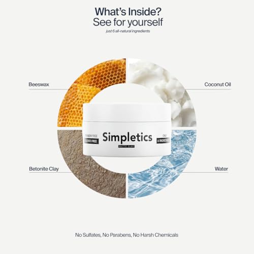 Simpletics Hair Clay for Men - Matte Hold Styling Clay 2oz