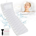 Full Body Bath Pillow with 21 Suction Cups & Mesh Bag