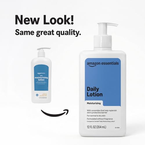 Amazon Essentials Daily Moisturizing Lotion with Ceramides, 12 oz