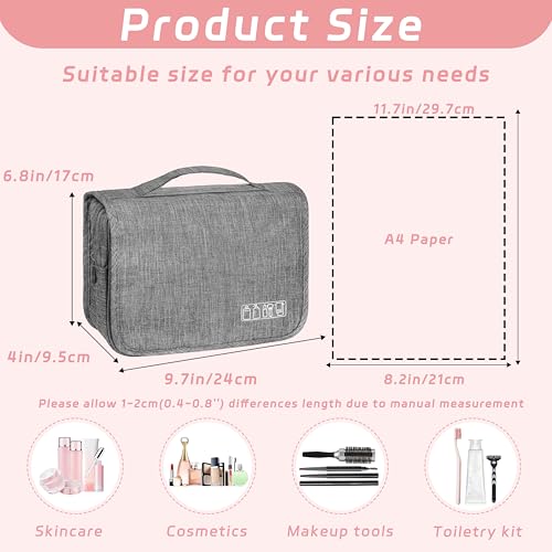 Hanging Toiletry Bag with Hook, Waterproof Travel Organizer