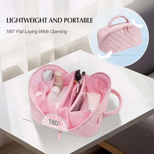 Quilted Makeup Bag Waterproof Cosmetic Organizer 2-Piece Set