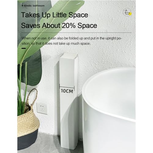 Adjustable Foldable Dust-Proof Bathtub Cover White,Waterproof Shutter Bathtub Tray & Laptop Desk 2 in 1 Fits Most Tubs,Modern Bath Tub Racks for Home (0.7Mx1.7M£¨2.3FTx5.58FT£©, 0.24in Thick)