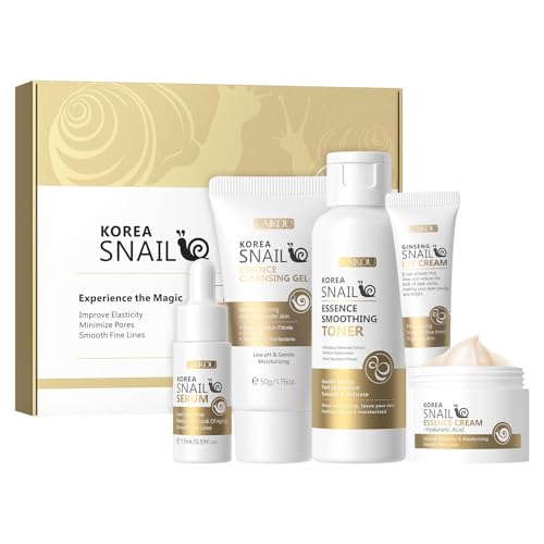 LAIKOU Snail Skin Care Set 5pc Kit - Cleanser, Toner, Serum, Eye Cream