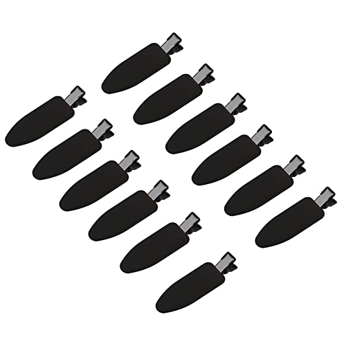 No Crease Hair Clips for Styling - 12 Pack Black