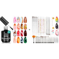 Beetles Blooming Gel 15ml & 31 Nail Art Brushes Kit for Creative Nail Designs