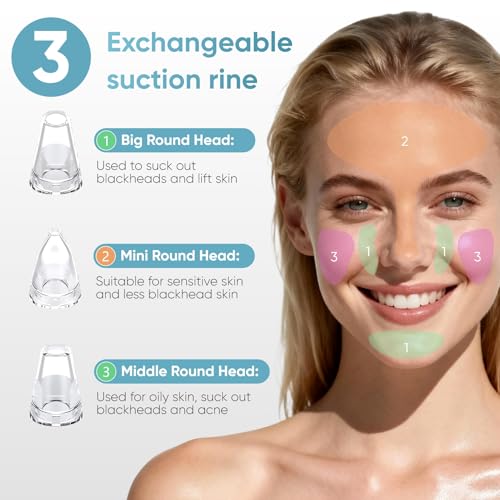 Gacavks Blackhead Remover Pore Vacuum - USB Rechargeable Facial Cleaner