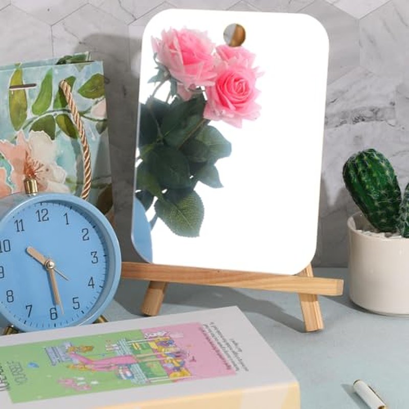 2 Pack 6x8 Inch Acrylic Shaving Mirror - Handheld & Wall Mount