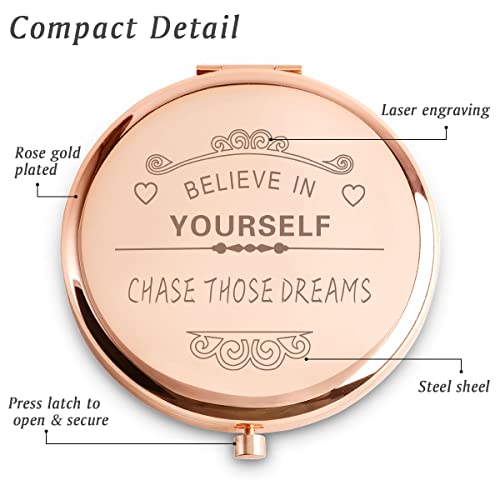 Personalized Compact Mirror with Magnification - Inspirational Gift for Women