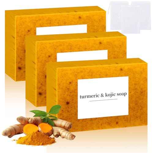 Lemon Turmeric Soap, Turmeric Soap Bar for Face £¦ Body, Natural turmeric Handmade soap for All Skin Types (3pcs)