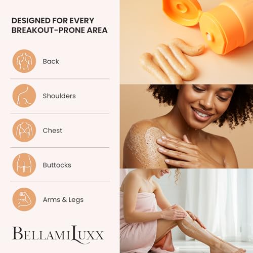 Body Acne Treatment Scrub: Helps Reduce Body Breakouts on Back, Chest, Butt & Thighs - Back Acne Treatment for Men, Women & Teens - Butt Acne Wash with Natural Actives for Smooth Skin