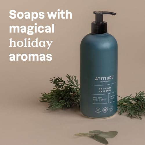 ATTITUDE EWG Verified Liquid Hand Soap, Pine & Sage, 16 Fl Oz